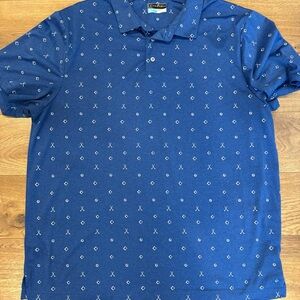 PGA Tour Golf Polo Shirt Mens XXL Blue Turkish Sea Heather Short Sleeve